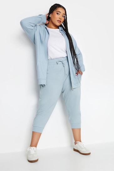 Yours Curve Pastel Blue Zip Through Hoodie