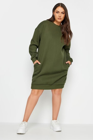 Yours Curve Green Sweat Tunic Dress