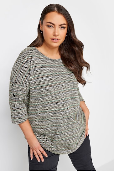 Yours Curve Grey Batwing Sleeve Soft Touch Jumper
