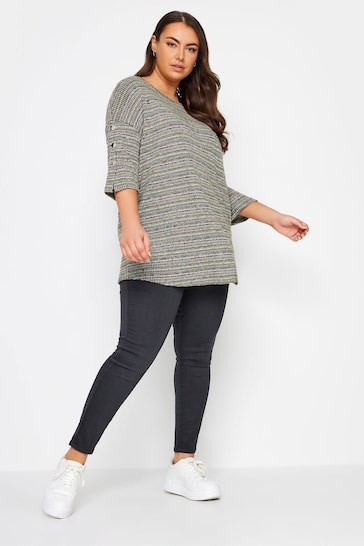 Yours Curve Grey Batwing Sleeve Soft Touch Jumper