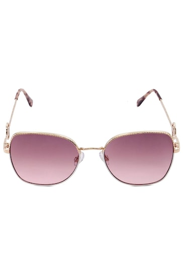 Dune London Gold Gilded Twisted Metal Frame Sunglasses