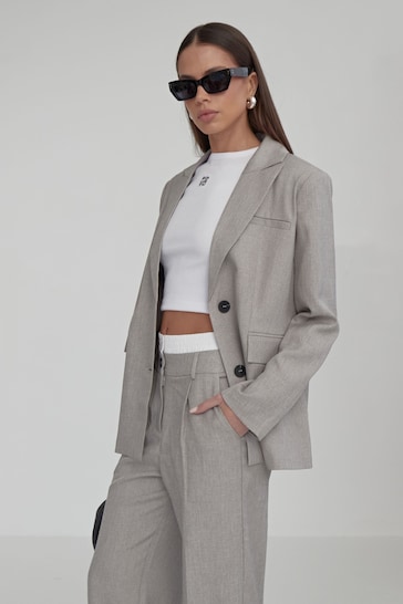 4th & Reckless Grey Oversized Taylor Tailored Blazer