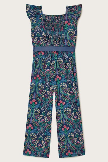 Monsoon Blue Floral Printed Jumpsuit