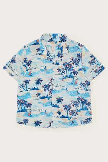 Monsoon Blue Palm Print Shirt