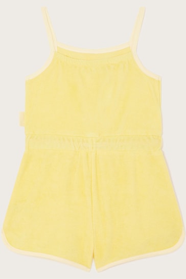 Monsoon Yellow Towelling Happy Days Playsuit