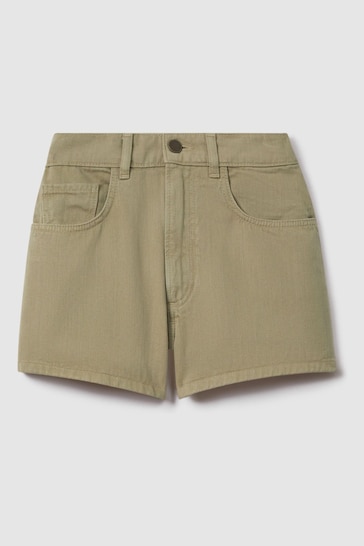 Reiss Khaki Colorado Garment Dyed Shorts