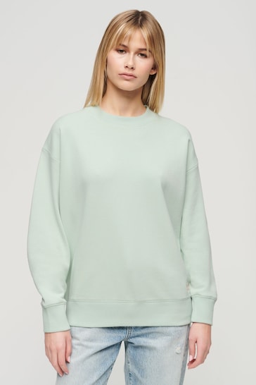 Superdry Mint Green Essential Logo Relaxed Fit Sweatshirt