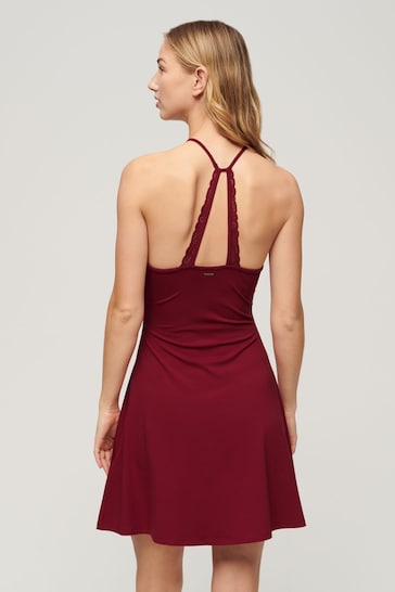 Superdry Red Mini Jersey Fit and Flare Dress