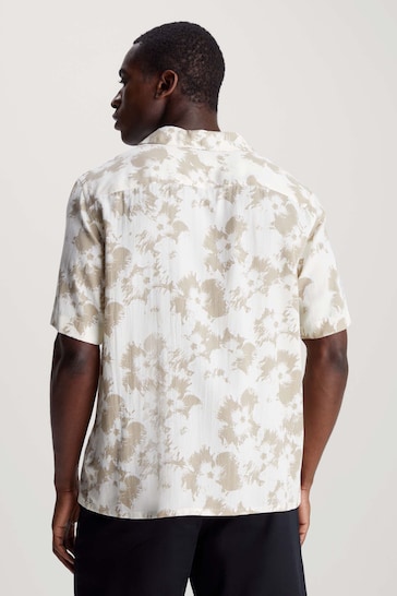 Calvin Klein Flower Printed White Shirt