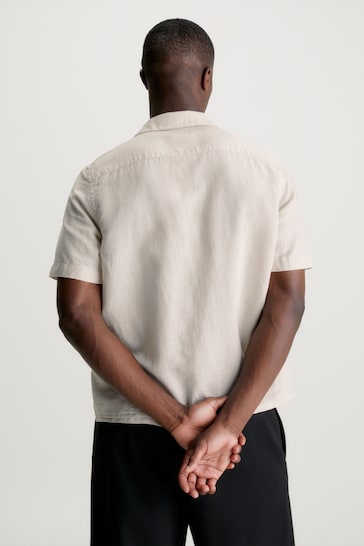 Calvin Klein Natural Linen Cuban Shirt