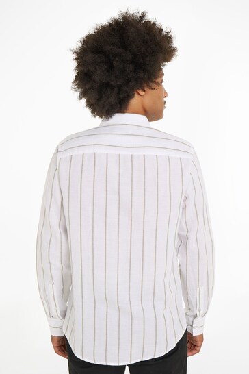 Calvin Klein Linen Cotton Stripe Shirt