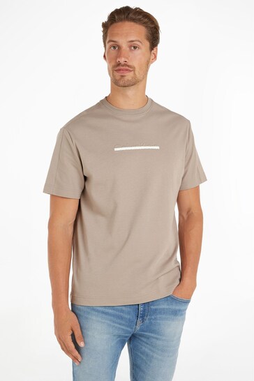Calvin Klein Embossed Logo Brown T-Shirt