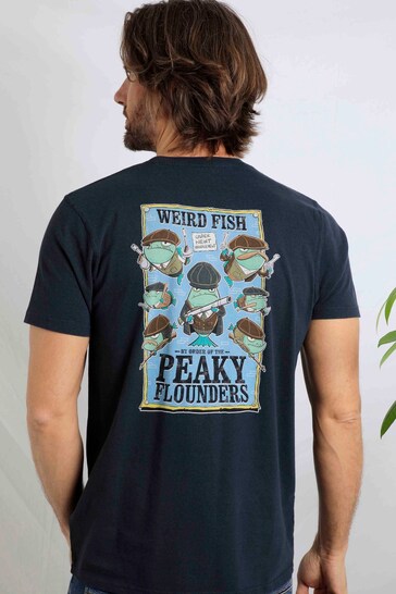 Weird Fish Blue Peaky Flounders Artist T-Shirt