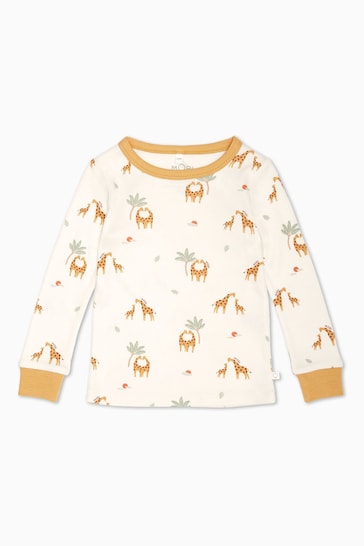 MORI Cream Organic Cotton & Bamboo Giraffe Print Pyjama Set