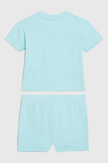 Calvin Klein Blue Monogram Logo T-Shirt Shorts Set