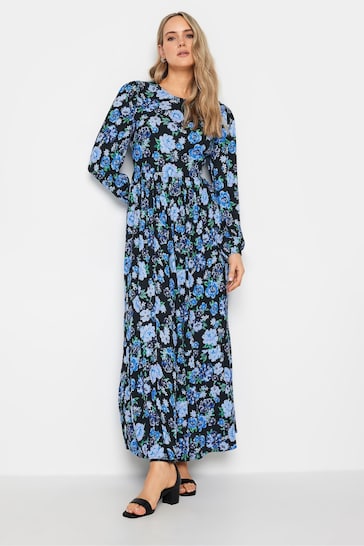 Long Tall Sally Blue Floral Print Tiered Maxi Dress