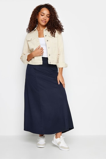 M&Co Blue Navy & White Striped Pocket Maxi Skirt