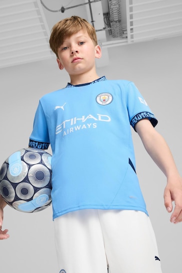 Puma Rose Light Blue Kids  Manchester City Home 24/25 Football Shirt