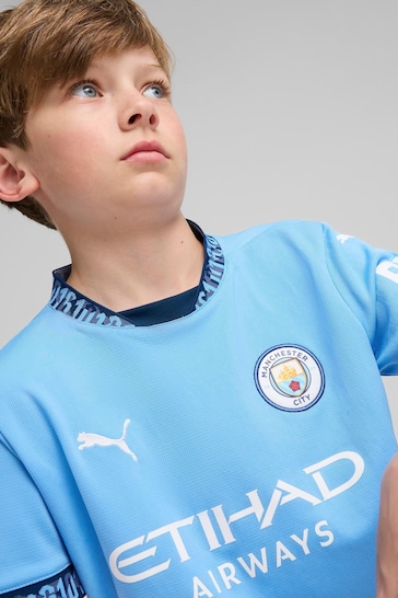 Puma Rose Light Blue Kids  Manchester City Home 24/25 Football Shirt