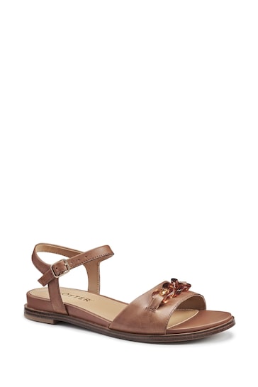 Hotter Brown Modena Buckle Wide Fit Sandals