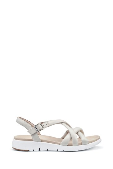 Hotter Cream Wide Fit Seek Touch Fastening Sandals