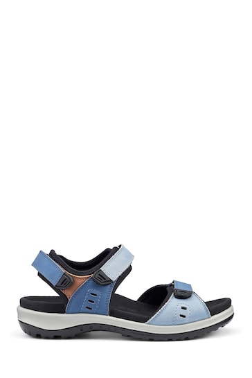 Hotter Blue Wide Fit Walk II Touch-Fastening X Sandals