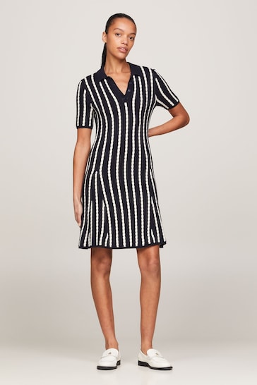 Tommy Hilfiger Blue Cable Polo Dress