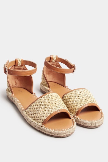 Long Tall Sally Natural Espadrille Open Toe Sandals In Standard Fit