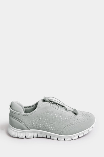 Yours Curve Grey Extra-Wide Fit Titania Gem Trainers