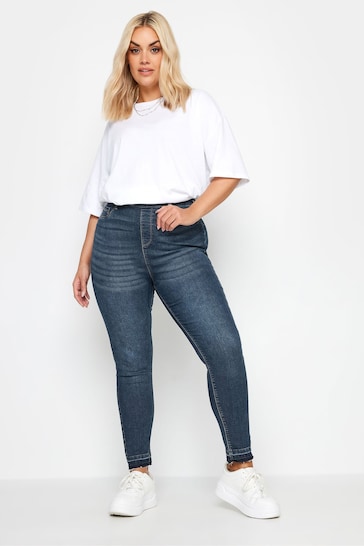 Yours Curve Mid Blue Turn Up GRACE Jeans