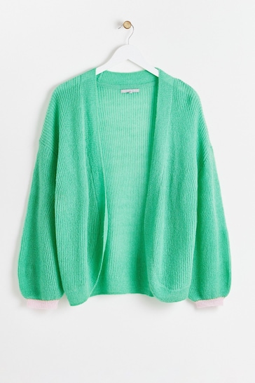 Oliver Bonas Green Relaxed Knitted Cardigan