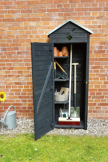 Callow Grey Apex Roof Anthracite Garden Shed With Shelves
