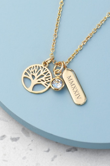 Personalised Tree of Life Charms Necklace by Treat Republic