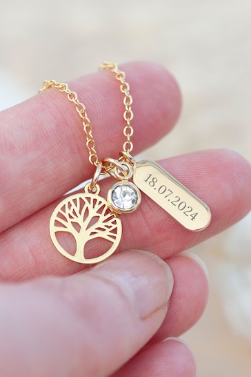 Personalised Tree of Life Charms Necklace by Treat Republic