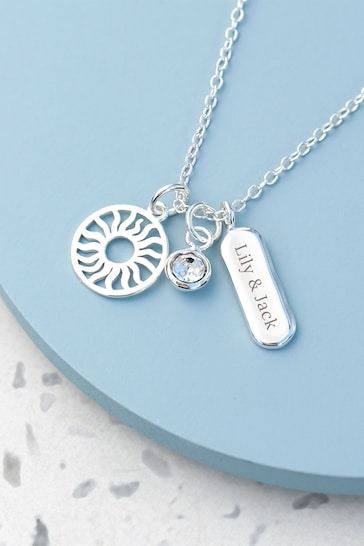 Personalised Eternal Sun Charms Necklace by Treat Republic