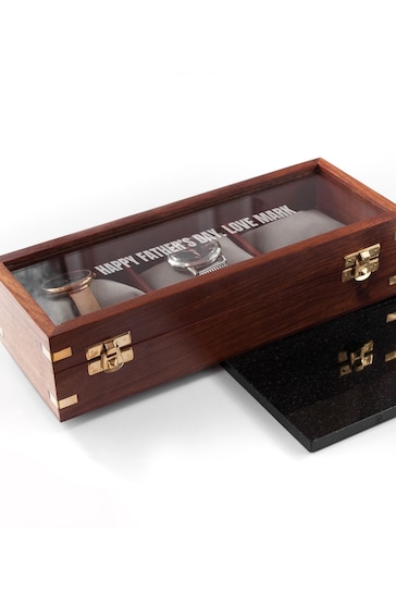Personalised 3 Piece Wooden Watch Box by Treat Republic