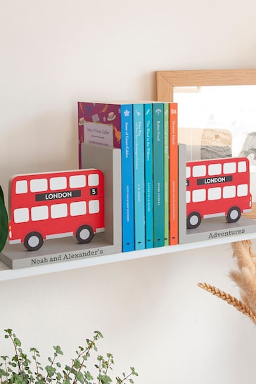 Personalised Kids London Bus Bookends by Treat Republic