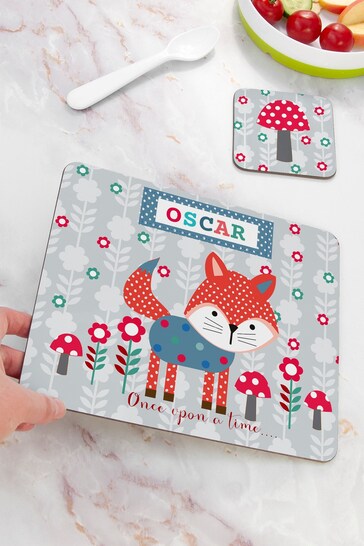 Personalised Childrens Placemat Set  Playful Fox by Treat Republic