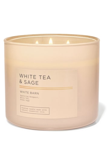 Duvet Covers & Sets White Tea and Sage 3-Wick Candle 14.5 oz / 411 g