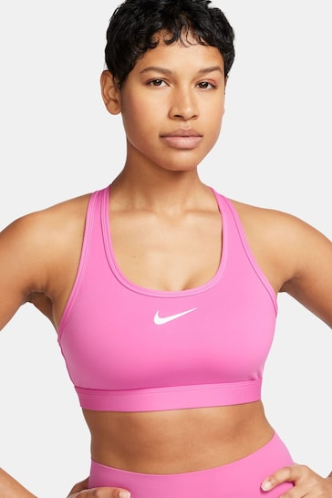 Nike Bright Pink DriFIT Swoosh Medium Support Padded Bra