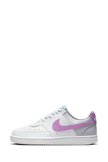 Nike White cream Court Vision Low Trainers