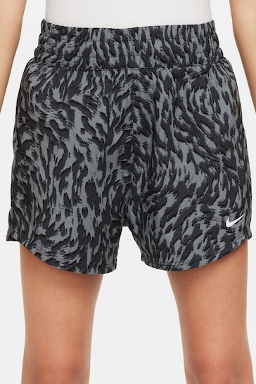 Nike Black/Grey Print One Woven High Rise Shorts