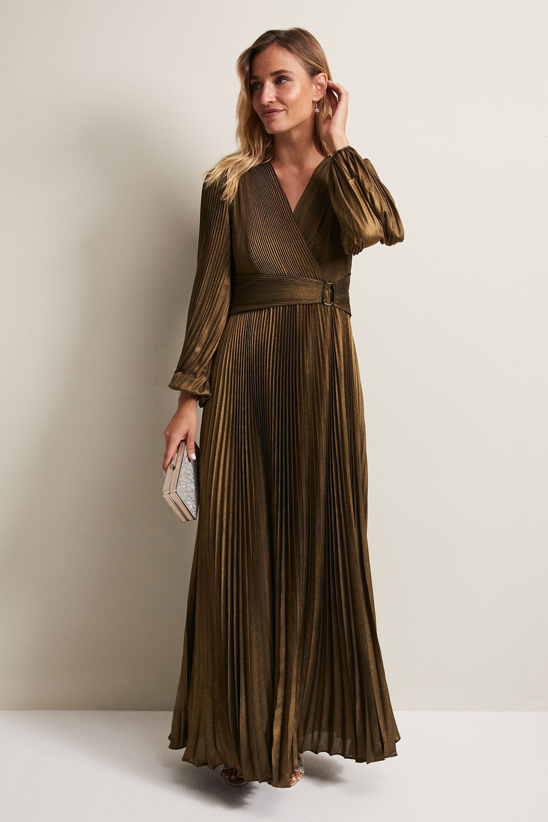 Phase eight sale gold dress