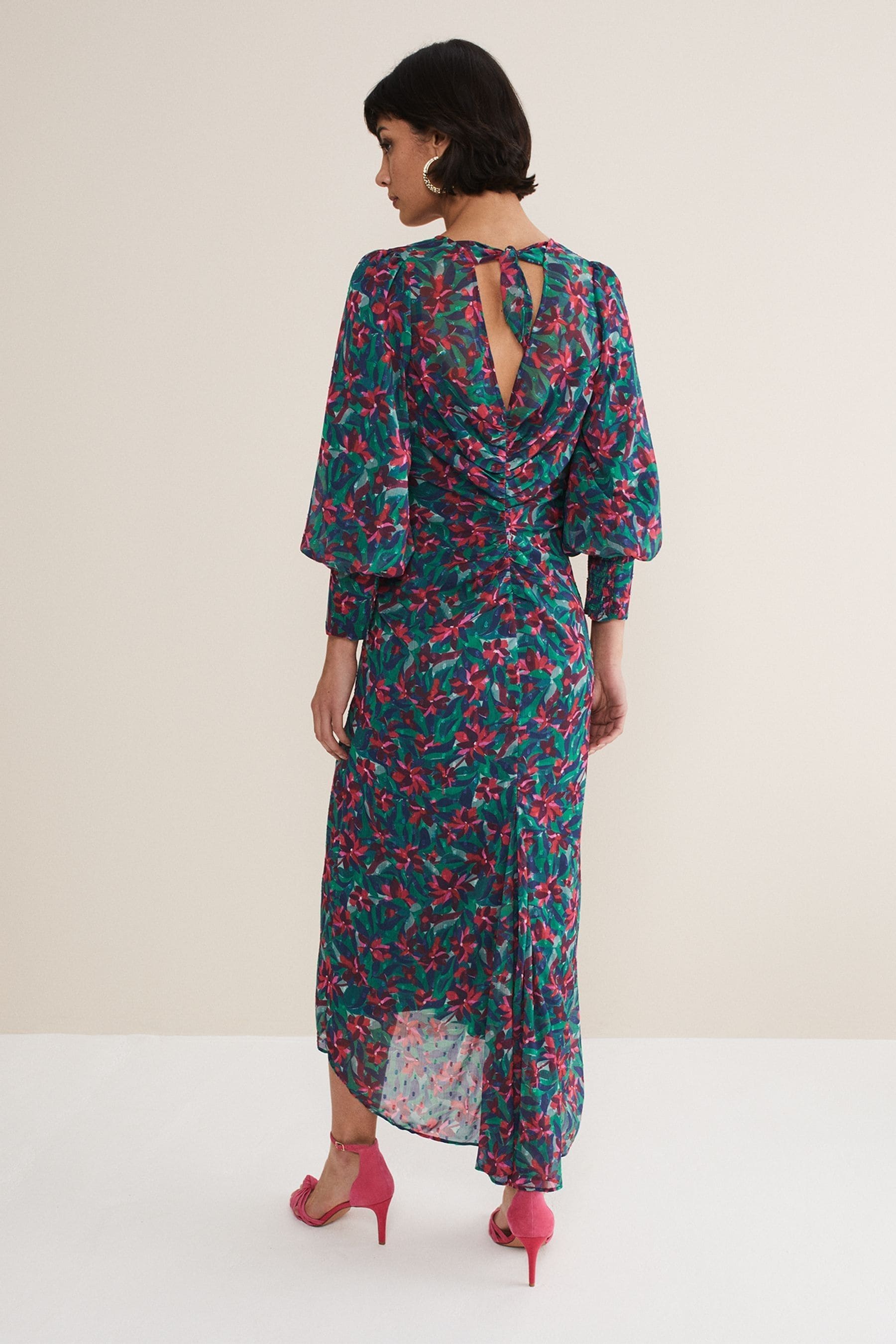 Phase Eight Jolene Floral Green Midi Dress