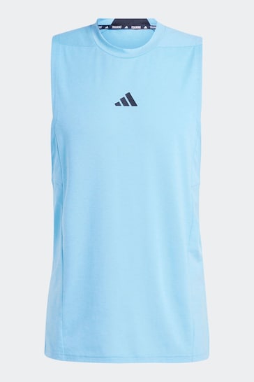 adidas Blue Designed For Training Workout Tank Top