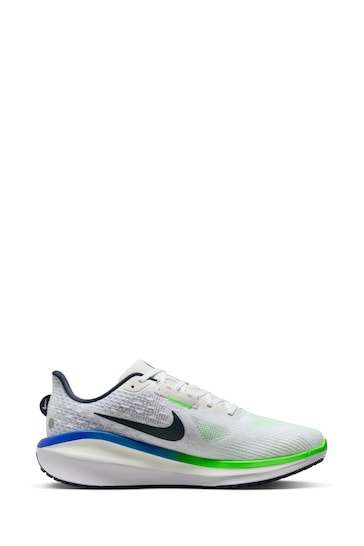 Nike White/Green Vomero 17 Road Running Trainers