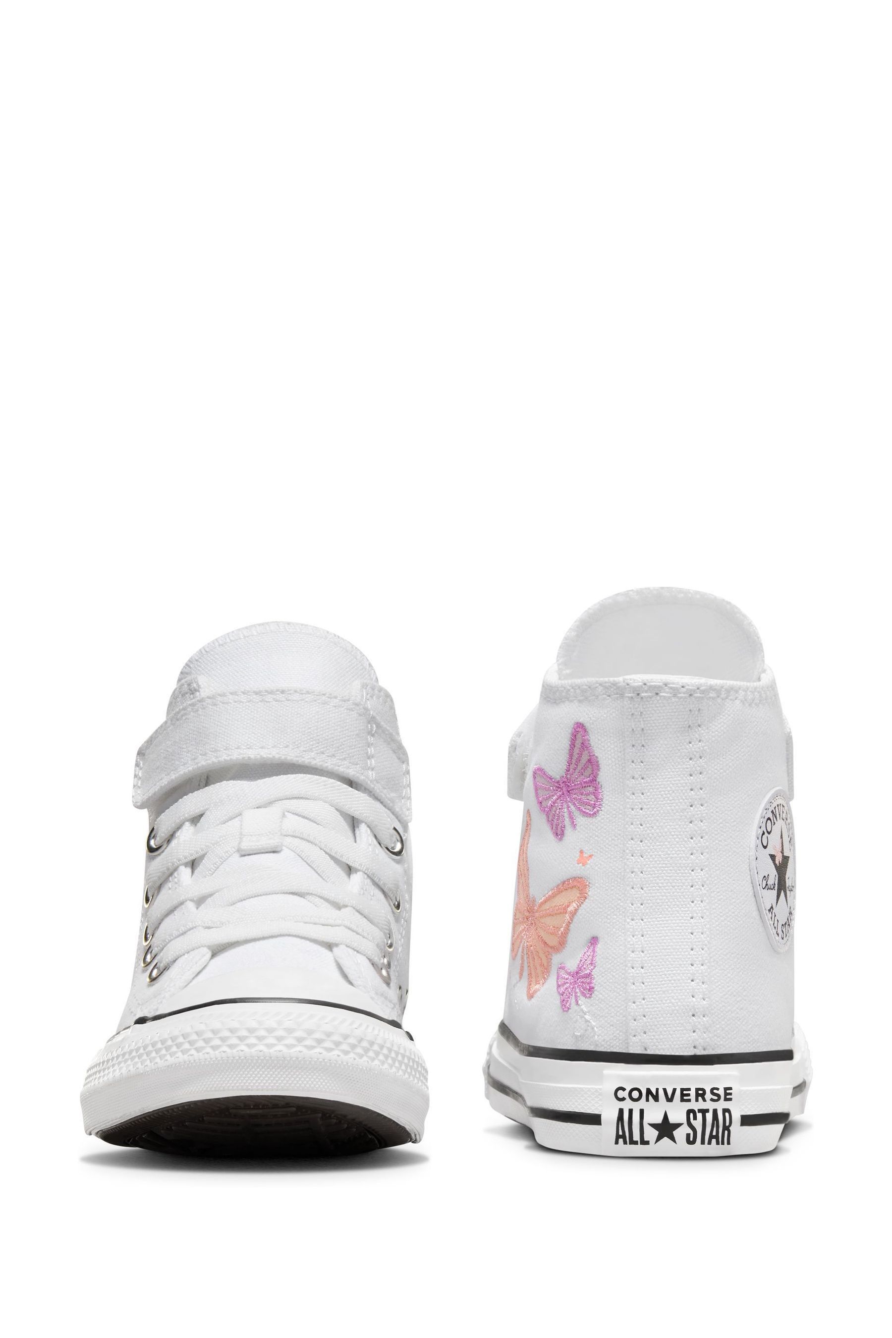 Buy Converse White Pink Chuck Taylor Butterfly Embroidered Junior Trainers from the Next UK online shop
