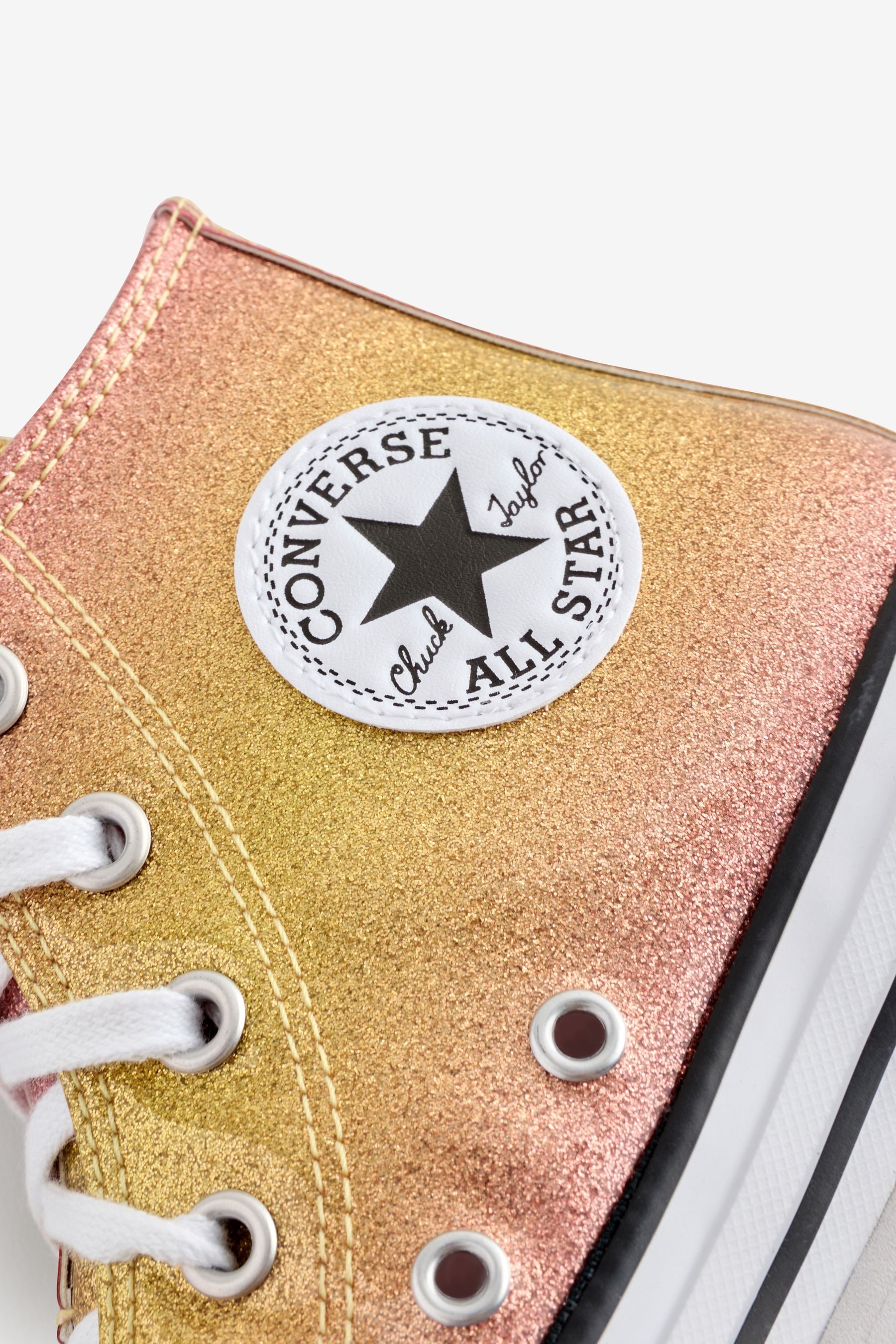 Converse pink glitter trainers top