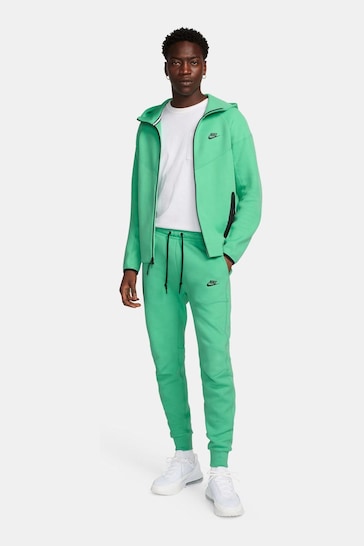Nike Light Green Tech Fleece Full Zip Hoodie
