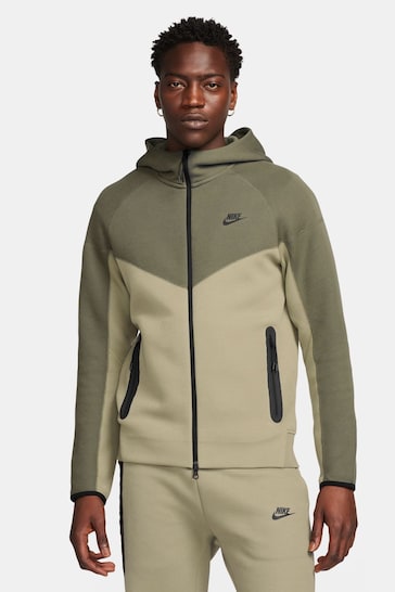 Nike Dark Green Tech Fleece Full Zip Hoodie